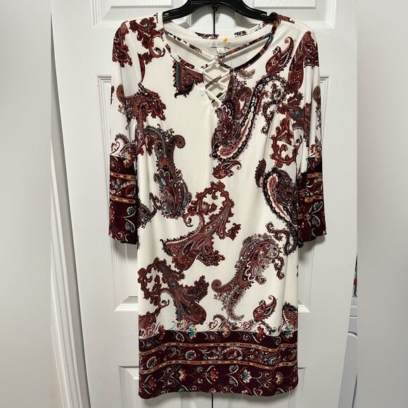 Est. 1946 Paisley Long Sleeve V Neck Dress size small - Picture 1 of 4